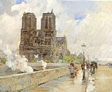 Notre Dame Cathedral Paris by childe hassam